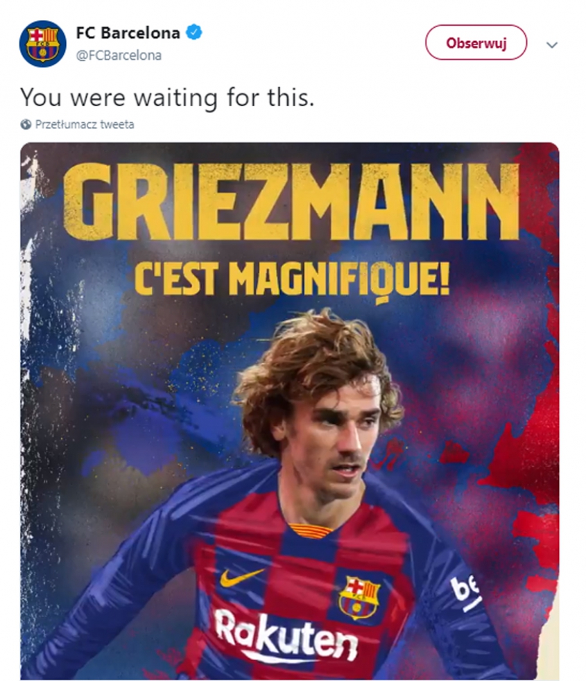 OFICJALNIE! Transfer Griezmanna potwierdzony!!!